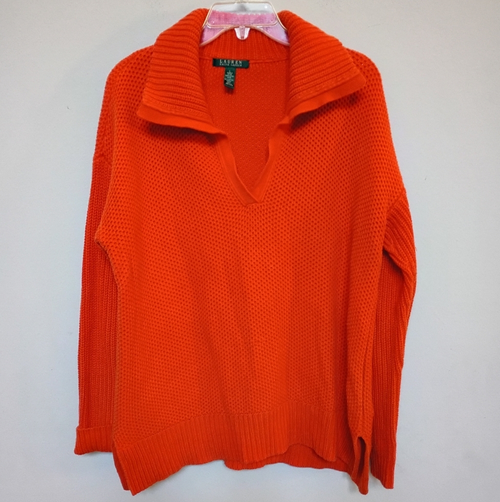 Ralph Lauren Women's Orange Vintage Sweater Size Large - Picture 6 of 14